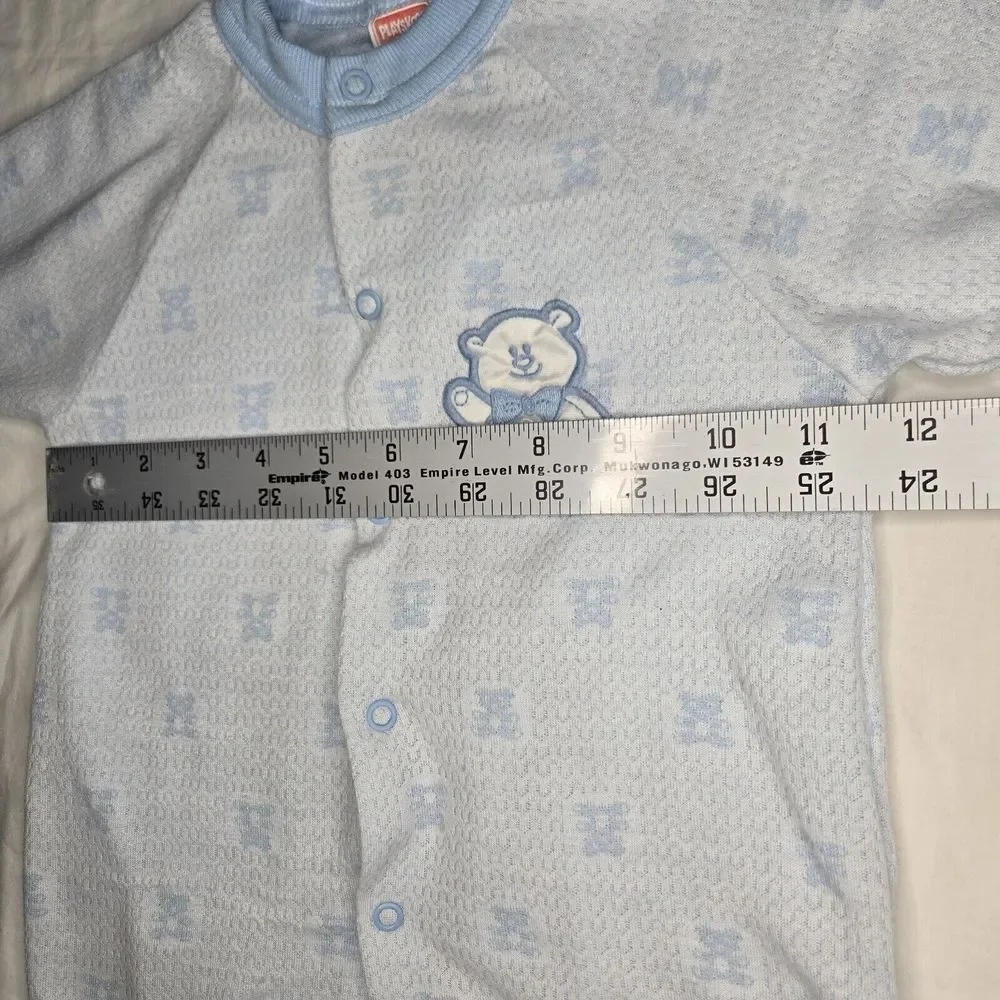 VINTAGE 1999 PLAYSKOOL Footed Sleeper 6-9‎ Months Blue Snaps Lightweight